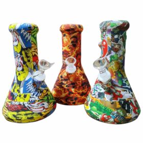 SLC53 BONG SILICONA 20 CM PIRAMIDE FUEGO/ DIBUJO