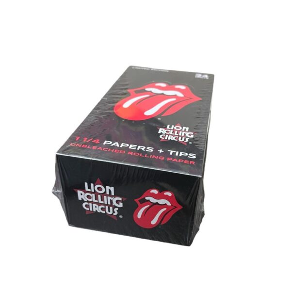 LION UNBLEACHED 1 1/4 + TIPS ROLLING STONE (Mínimo 24 Und.)