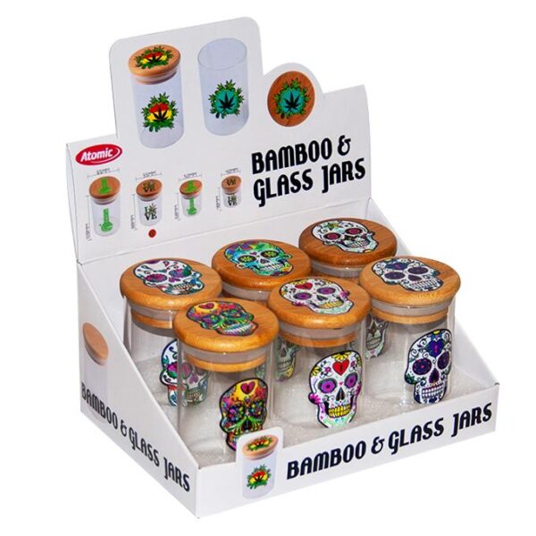 FRASCO VIDRIO CATRINA TAPA BAMBOO TRO213014